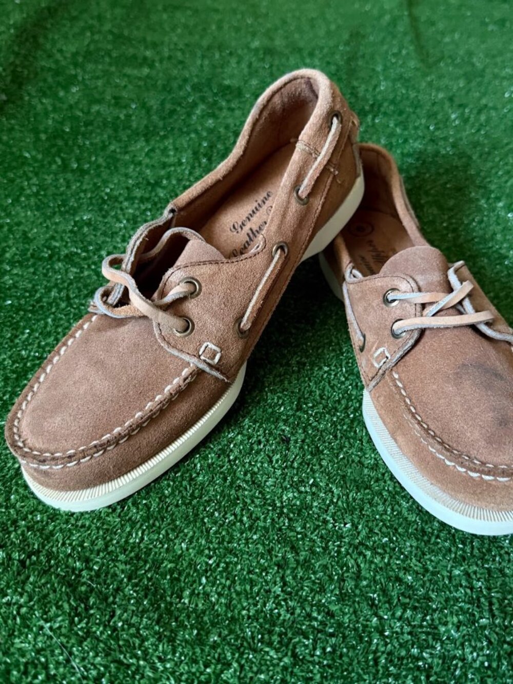 Rare Women's Brown Suede Boat Shoes Sample Prototype 200 Madison Ave NYC Size 6